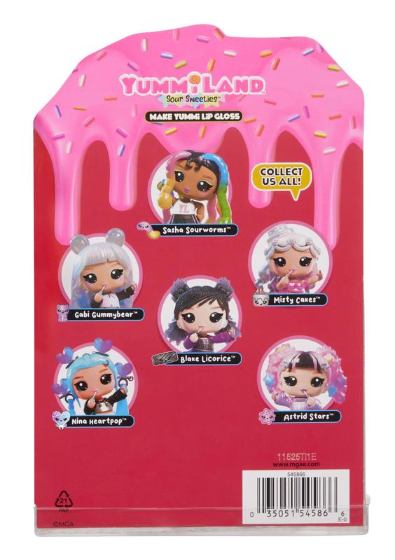 Boneca de brilho labial Yummiland Sour Sweeties Nina Heartpop 4+